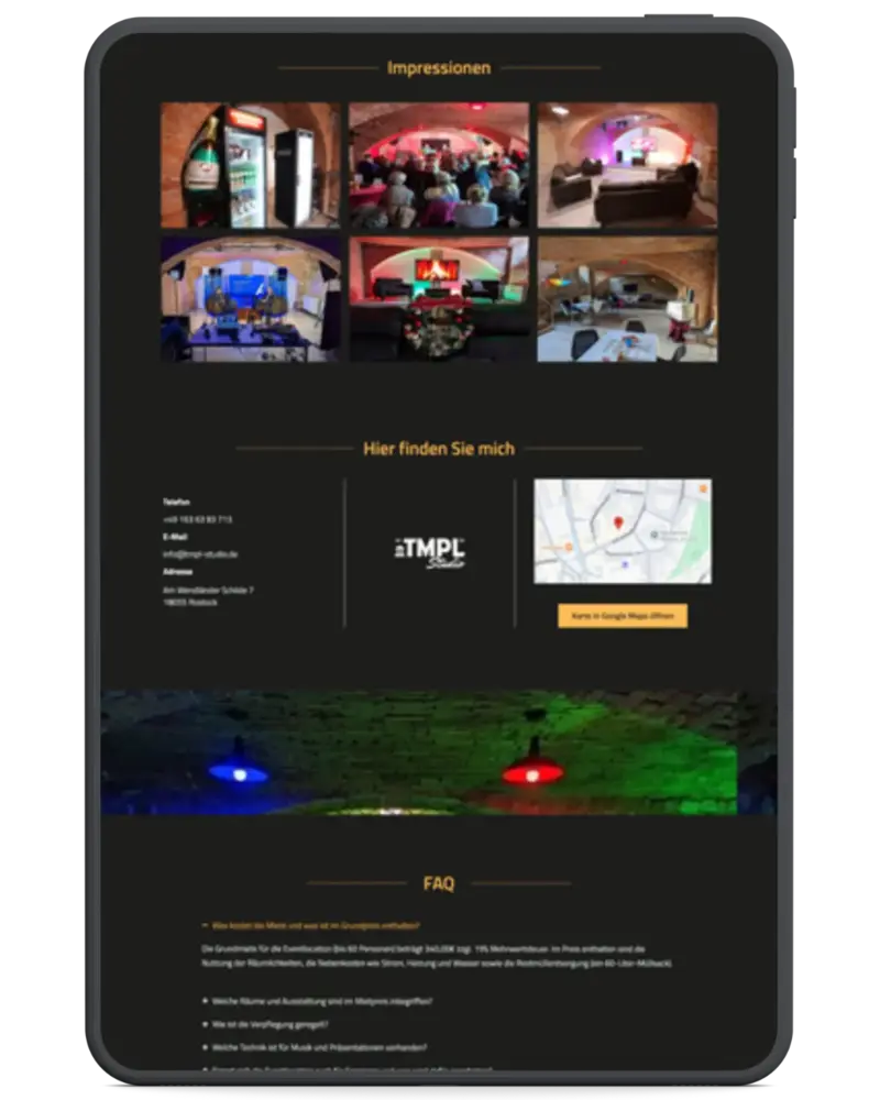 Website Auszug von tmpl-studio.de