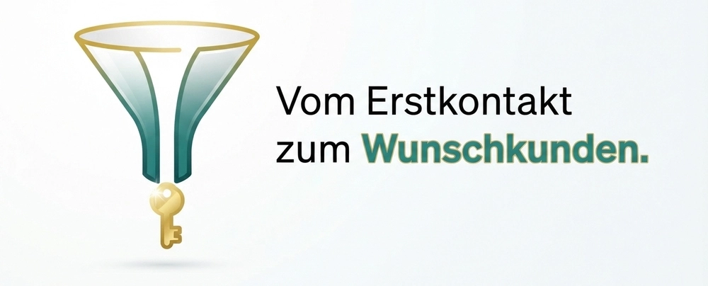 Grafik zur Funnel-Strategie für Coaches: Vom Erstkontakt zum Wunschkunden.